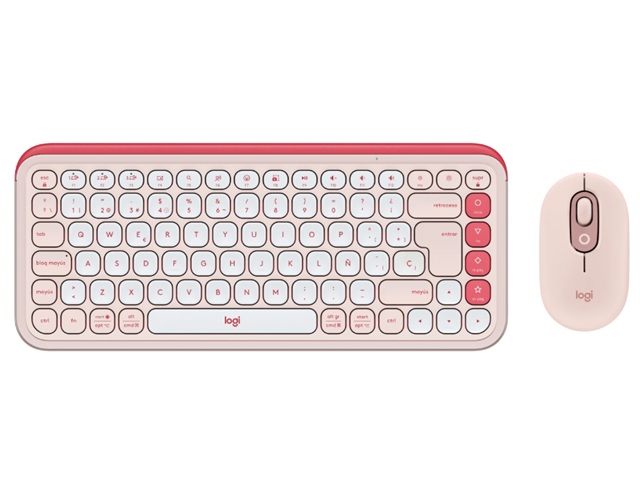 Logitech Pop Icon Combo - Keyboard and mouse set - Spanish (Latin American) - Rose