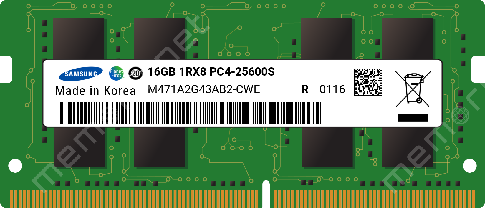 Samsung 16GB DDR4 3200 MHz SO-DIMM – Reacondicionada, Garantía 1 año (M471A2G43AB2-CWE)