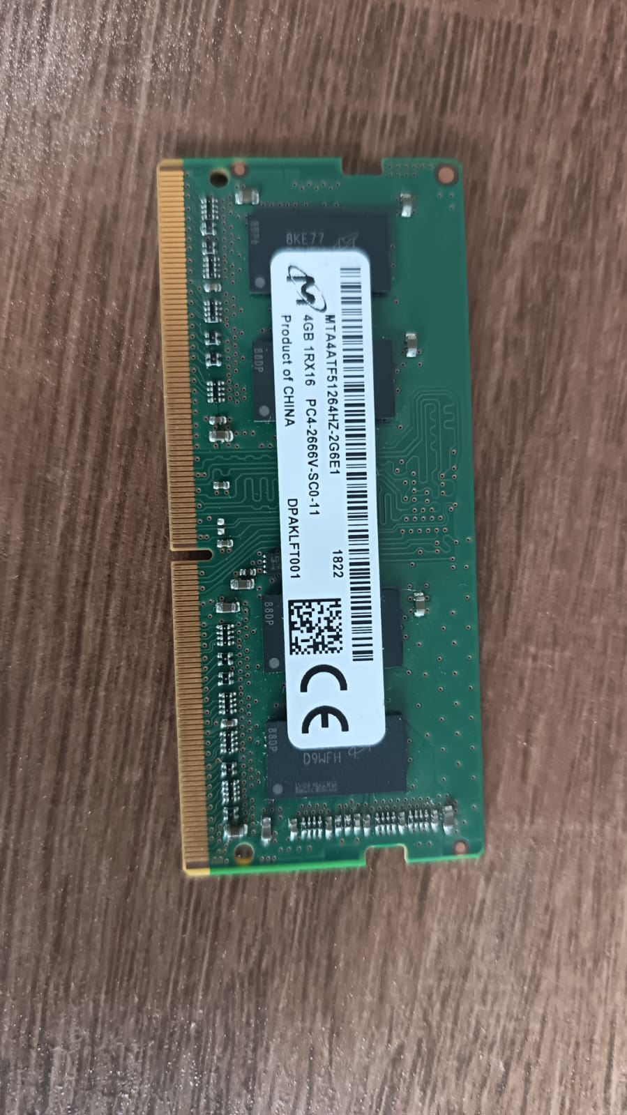 Memoria RAM SO-DIMM Micron 4GB DDR4 2666MHz (Notebook)
